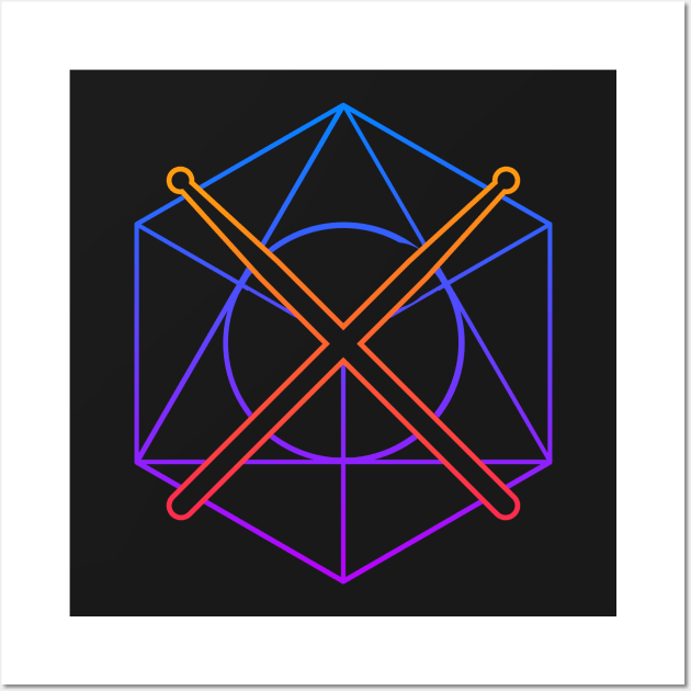 Psychedelic Sacred Geometry Drumsticks –– Drummer Design Wall Art by MeatMan